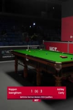 2023斯诺克德国大师资格赛诺鹏·桑坎姆2-5阿什利·卡蒂20231222